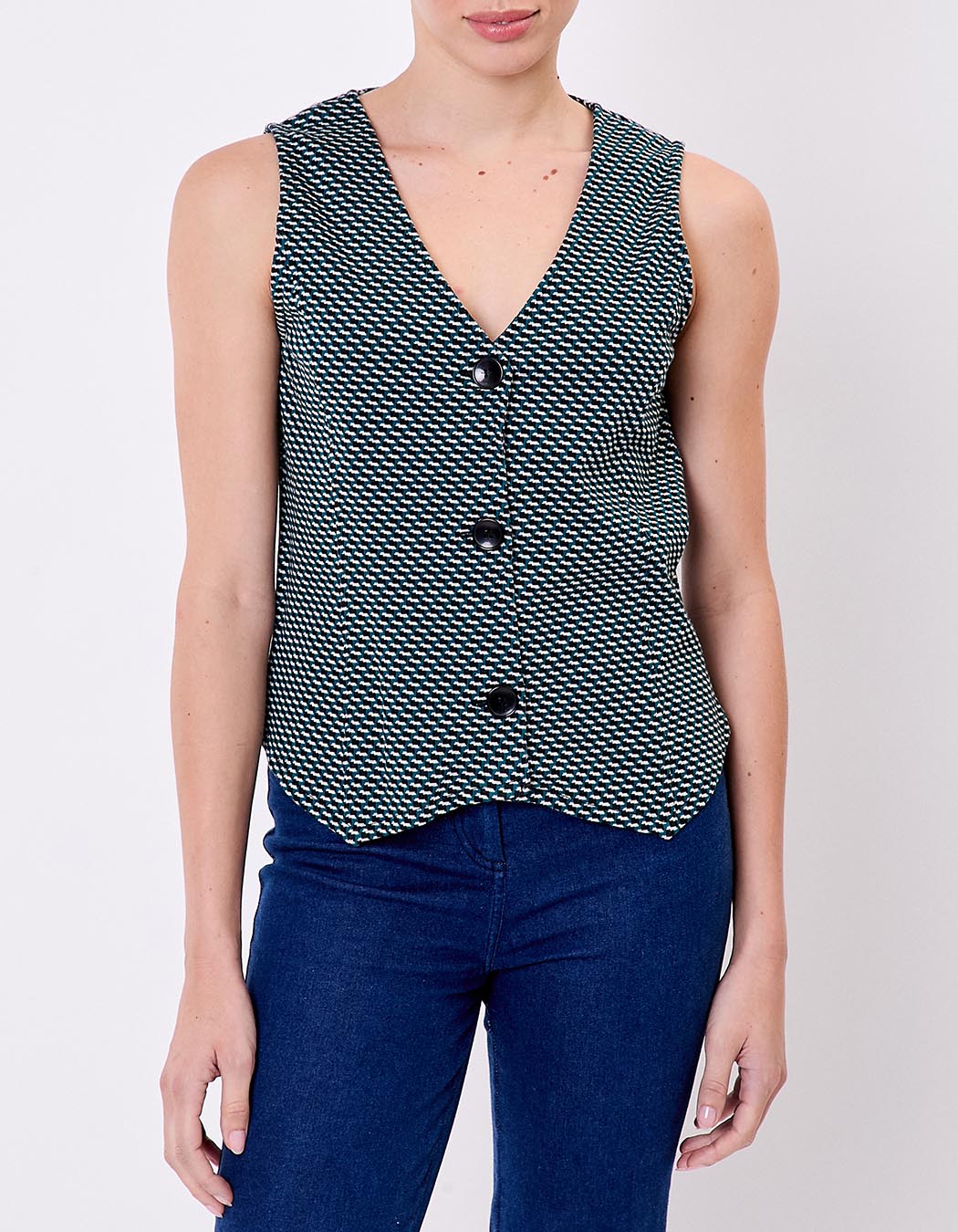 Gilet de costume maille bio imprimé Princesse Nomade