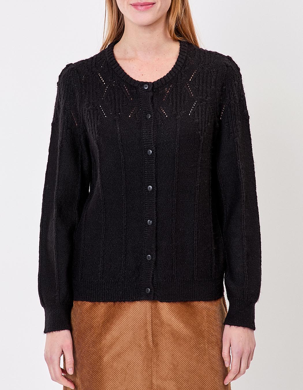 Gilet maille douce col rond imprimé Princesse Nomade