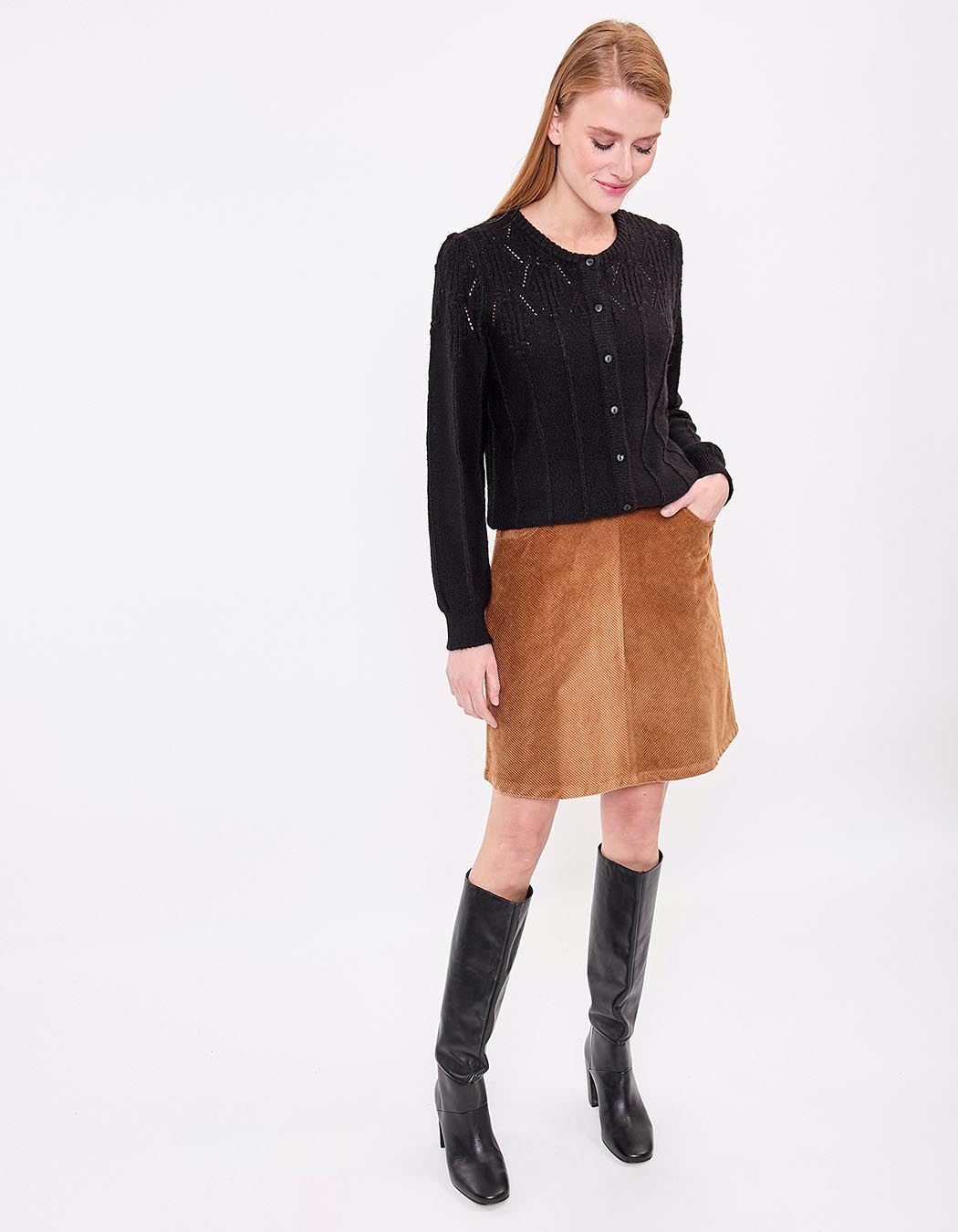 Gilet maille douce col rond imprimé Princesse Nomade