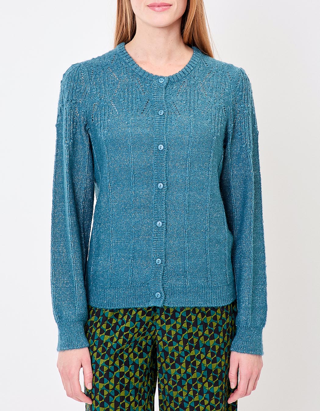 Gilet maille douce col rond imprimé Princesse Nomade