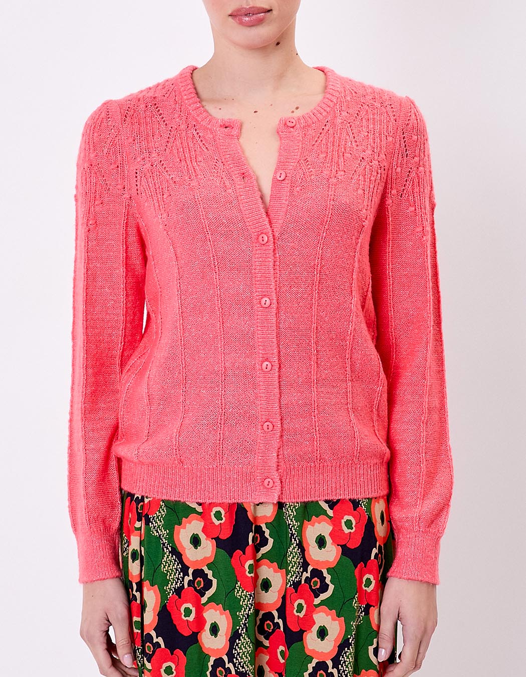 Gilet maille douce col rond imprimé Princesse Nomade