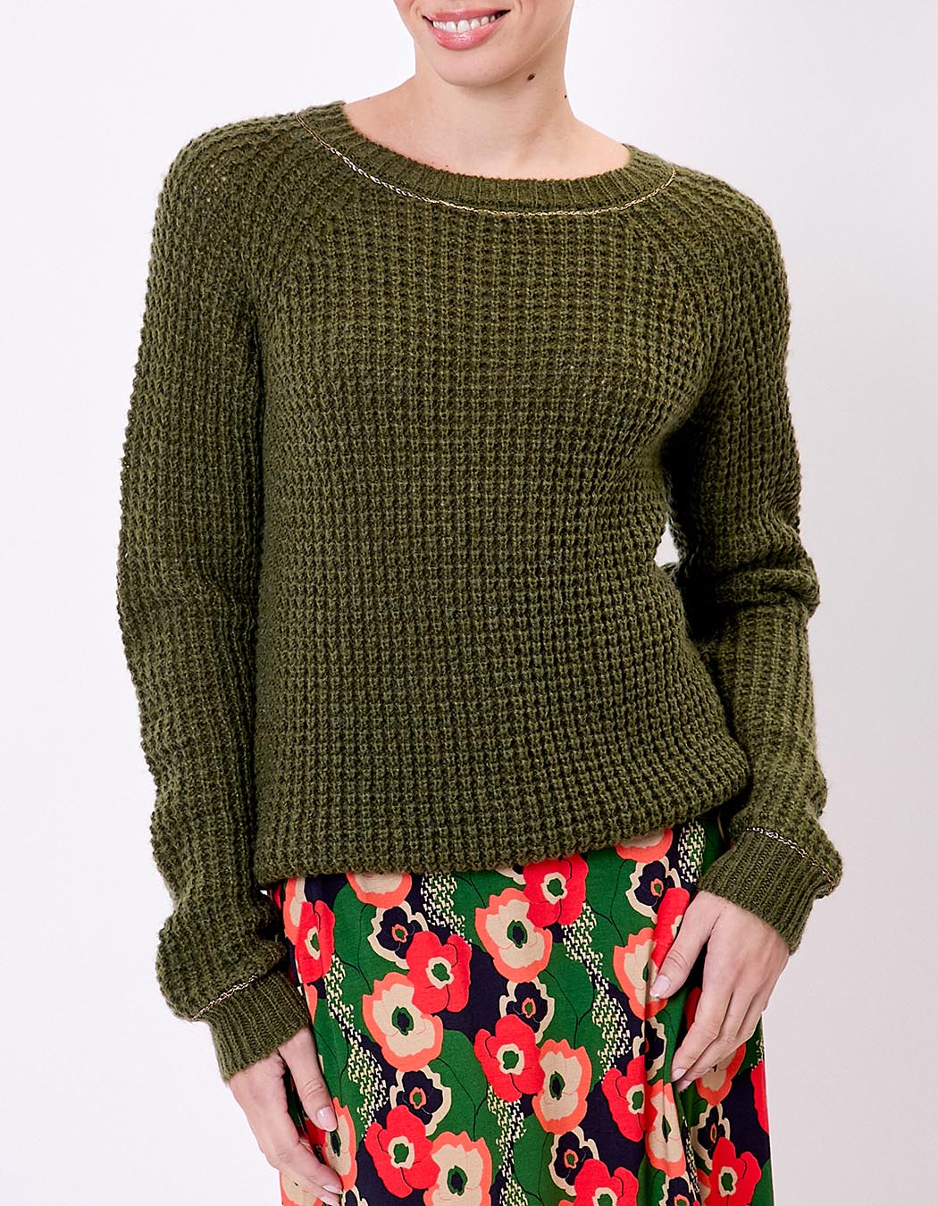Pull droit maille fantaisie imprimé Princesse Nomade