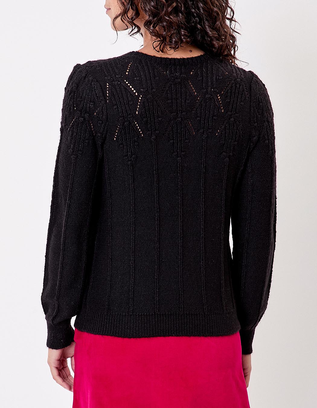 Pull maille fantaisie col rond imprimé Princesse Nomade