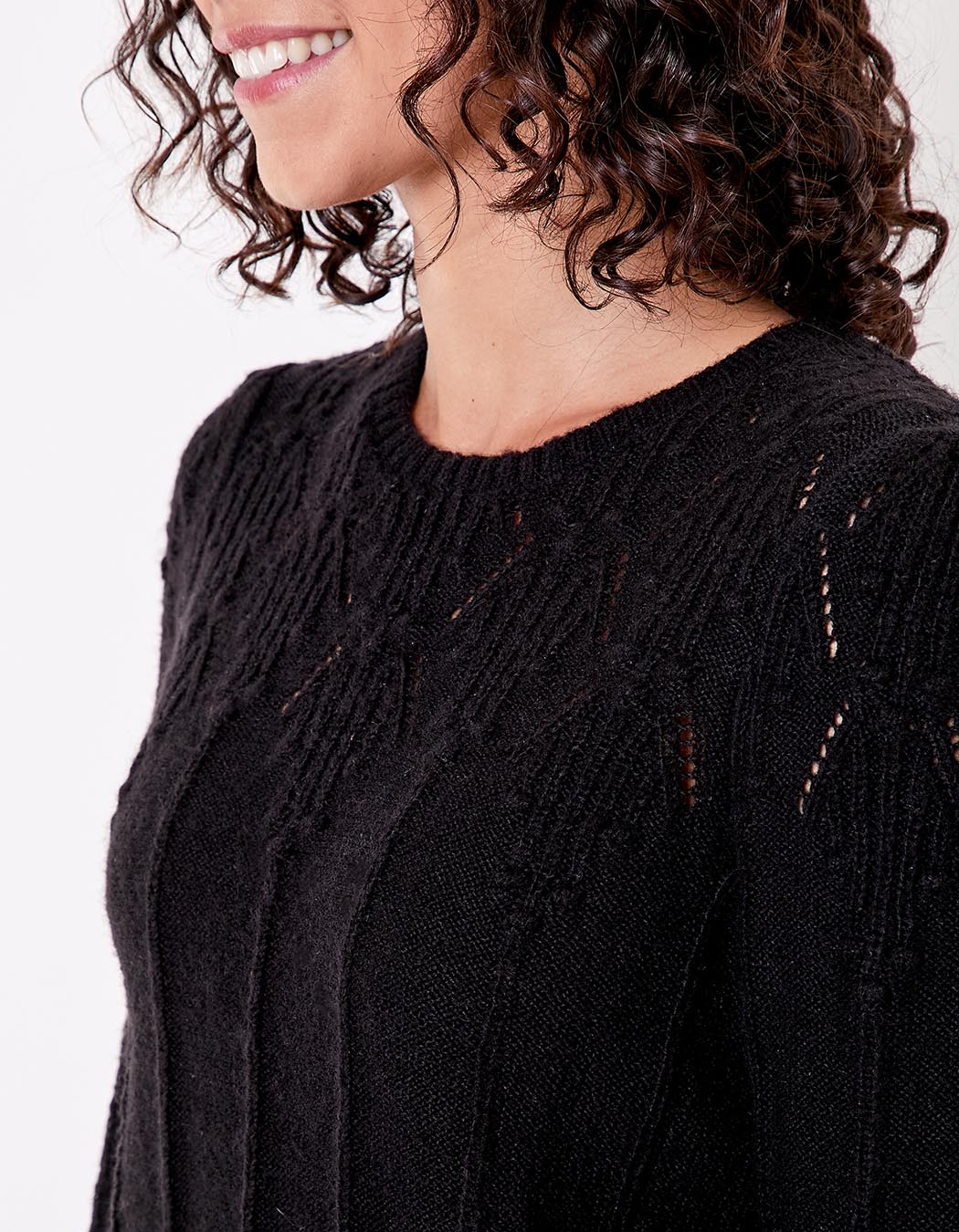 Pull maille fantaisie col rond imprimé Princesse Nomade
