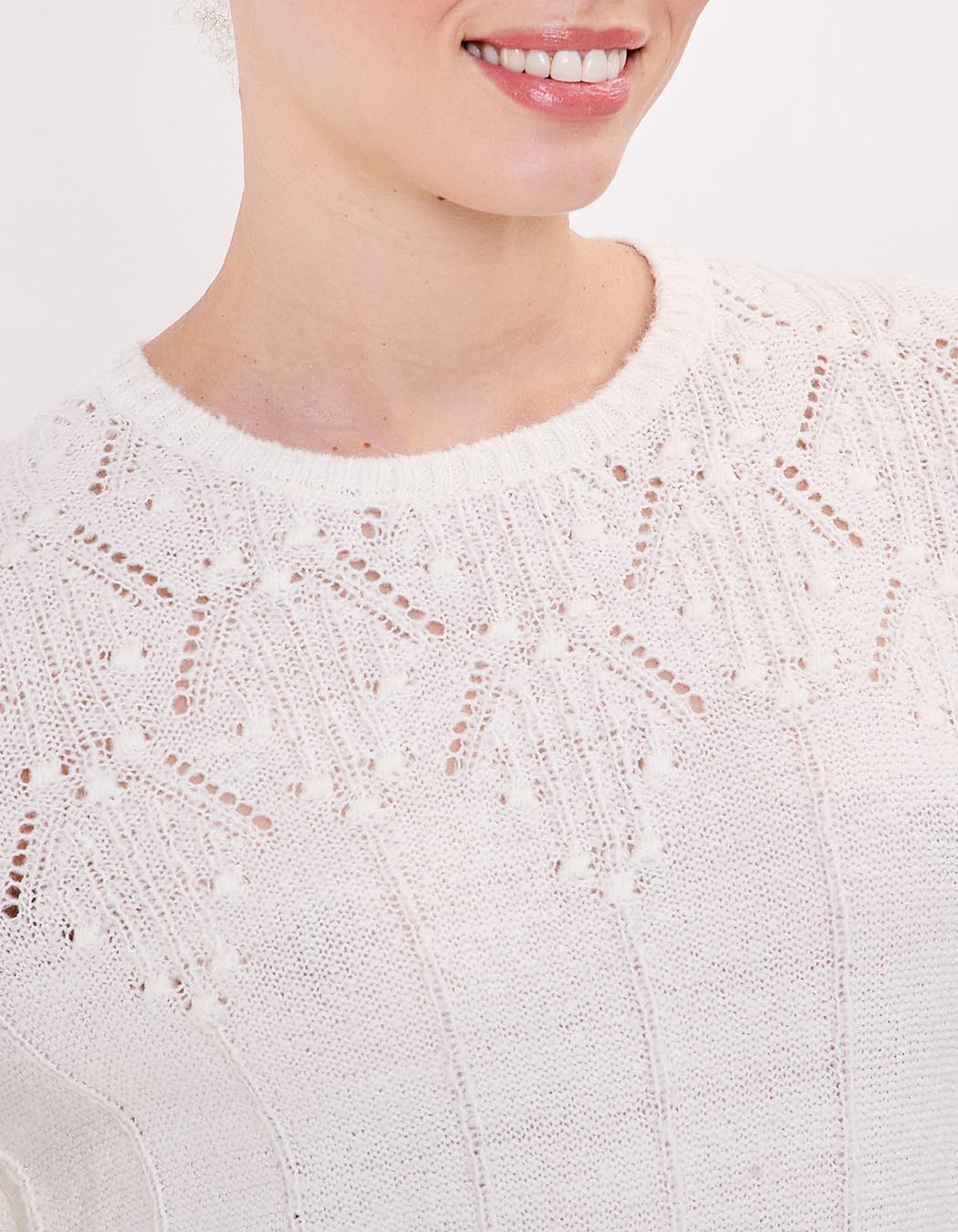 Pull maille fantaisie col rond imprimé Princesse Nomade