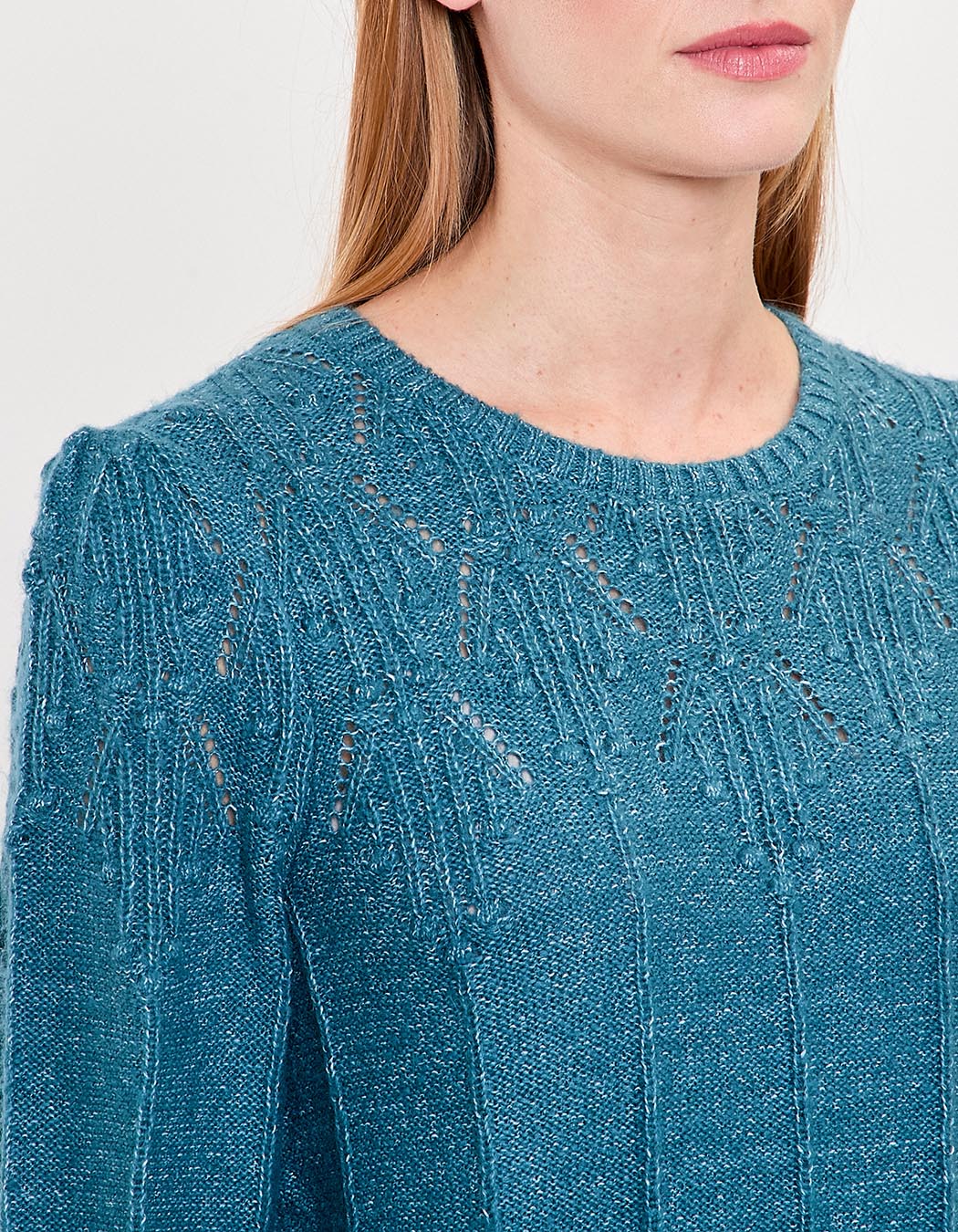 Pull maille fantaisie col rond imprimé Princesse Nomade