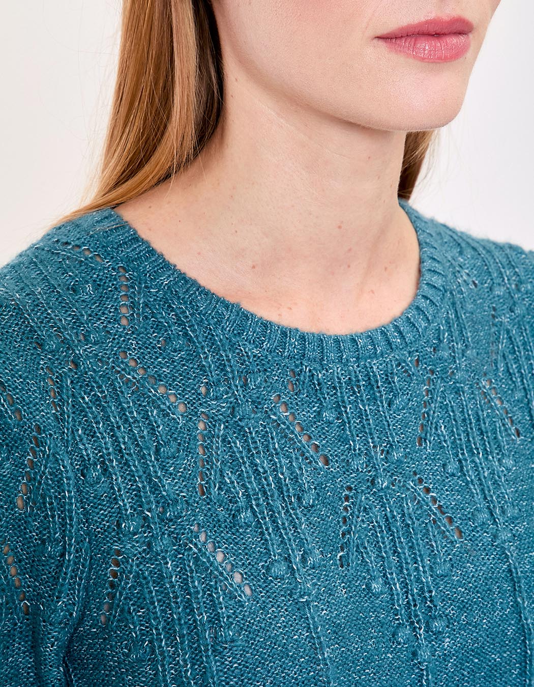 Pull maille fantaisie col rond imprimé Princesse Nomade