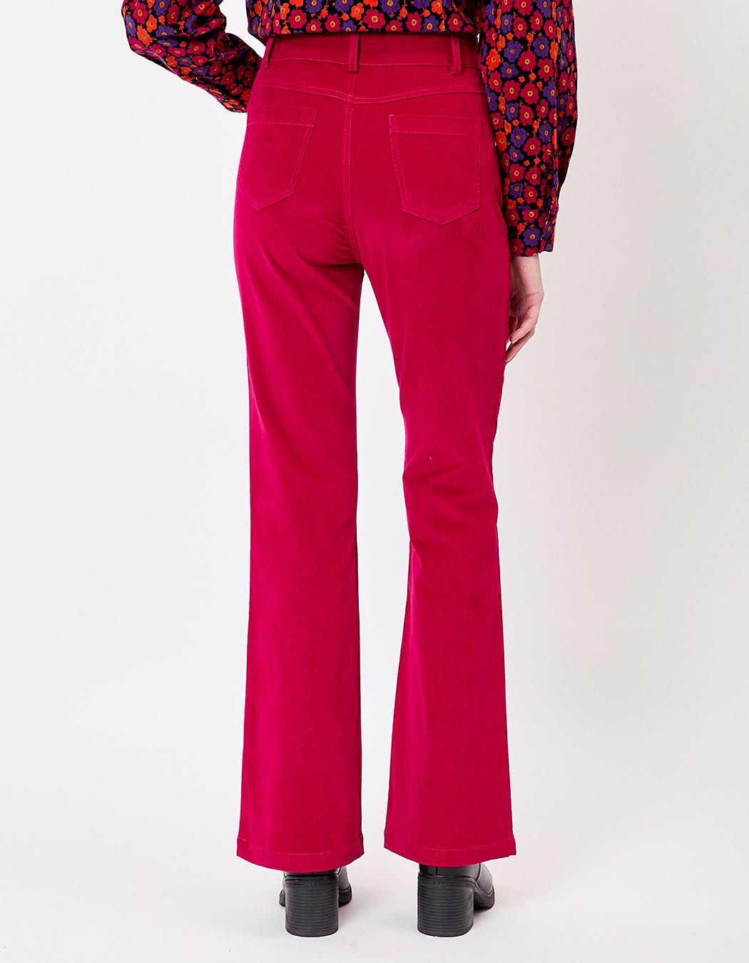 Pantalon flare velours côtelé imprimé Princesse Nomade