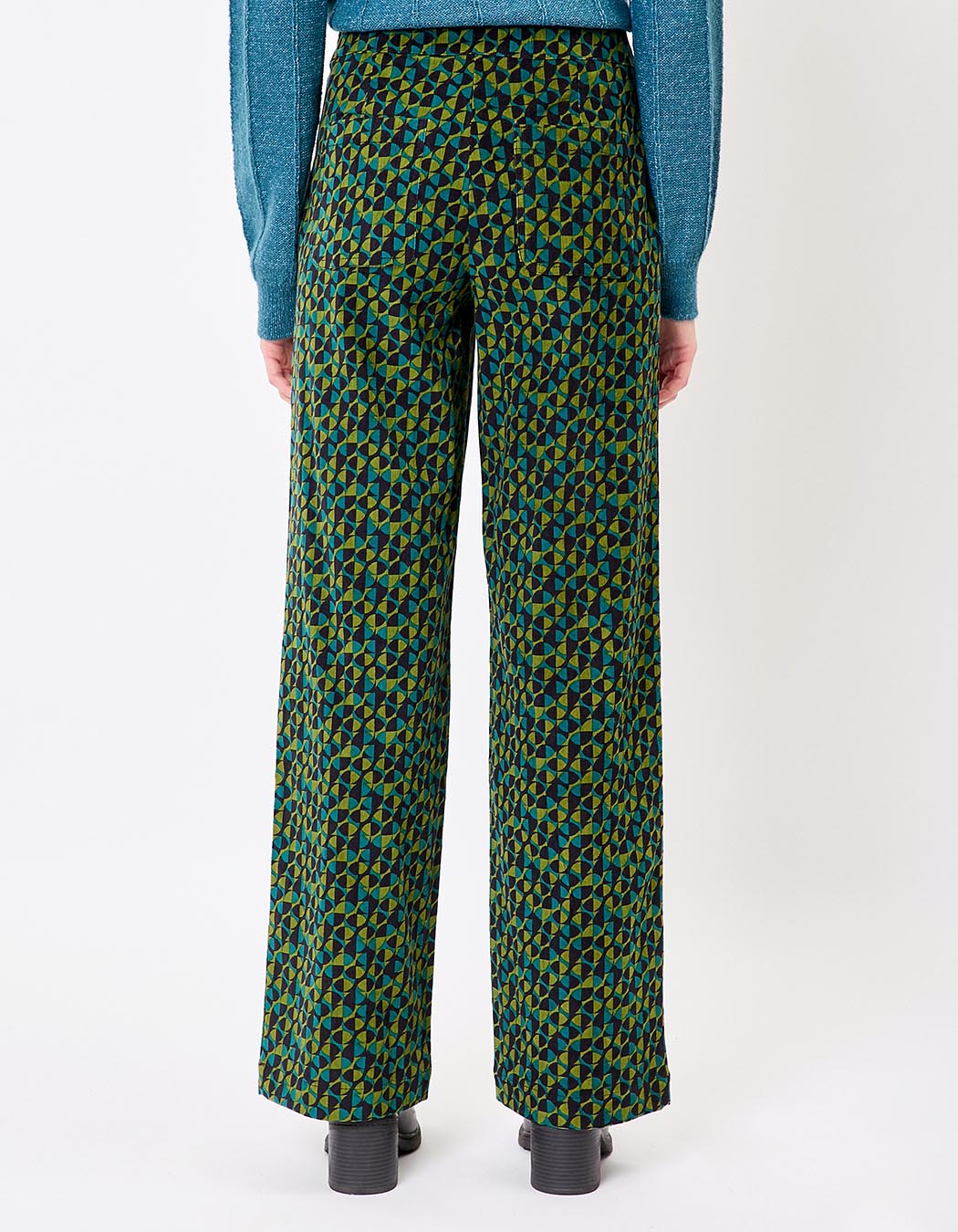 Pantalon large velours côtelé imprimé Princesse Nomade