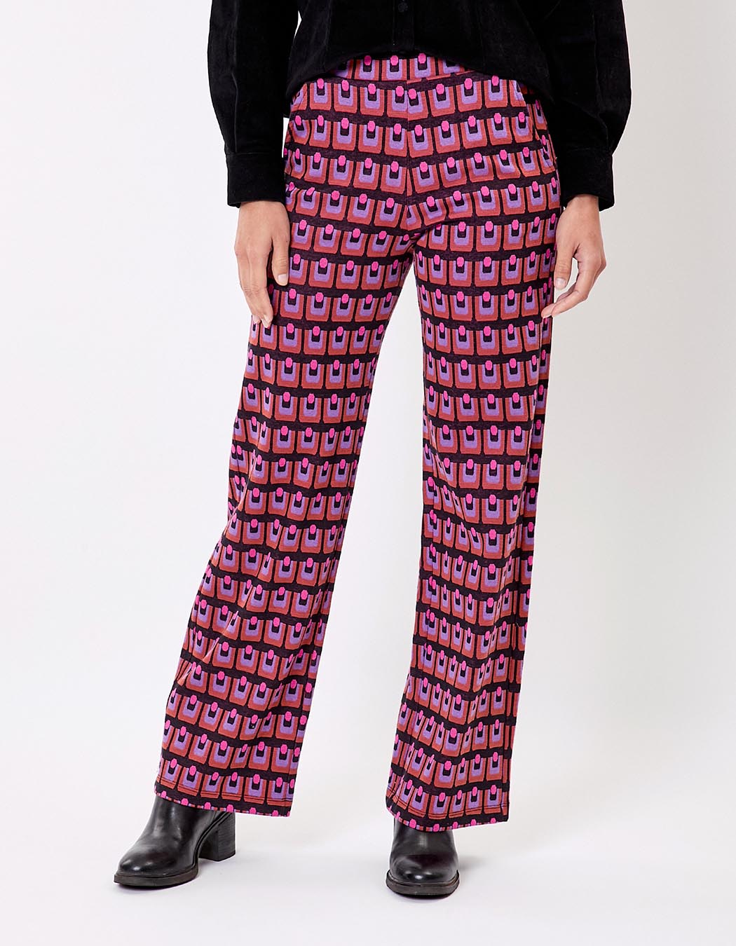 Pantalon ample maille jacquard bio imprimé Princesse Nomade