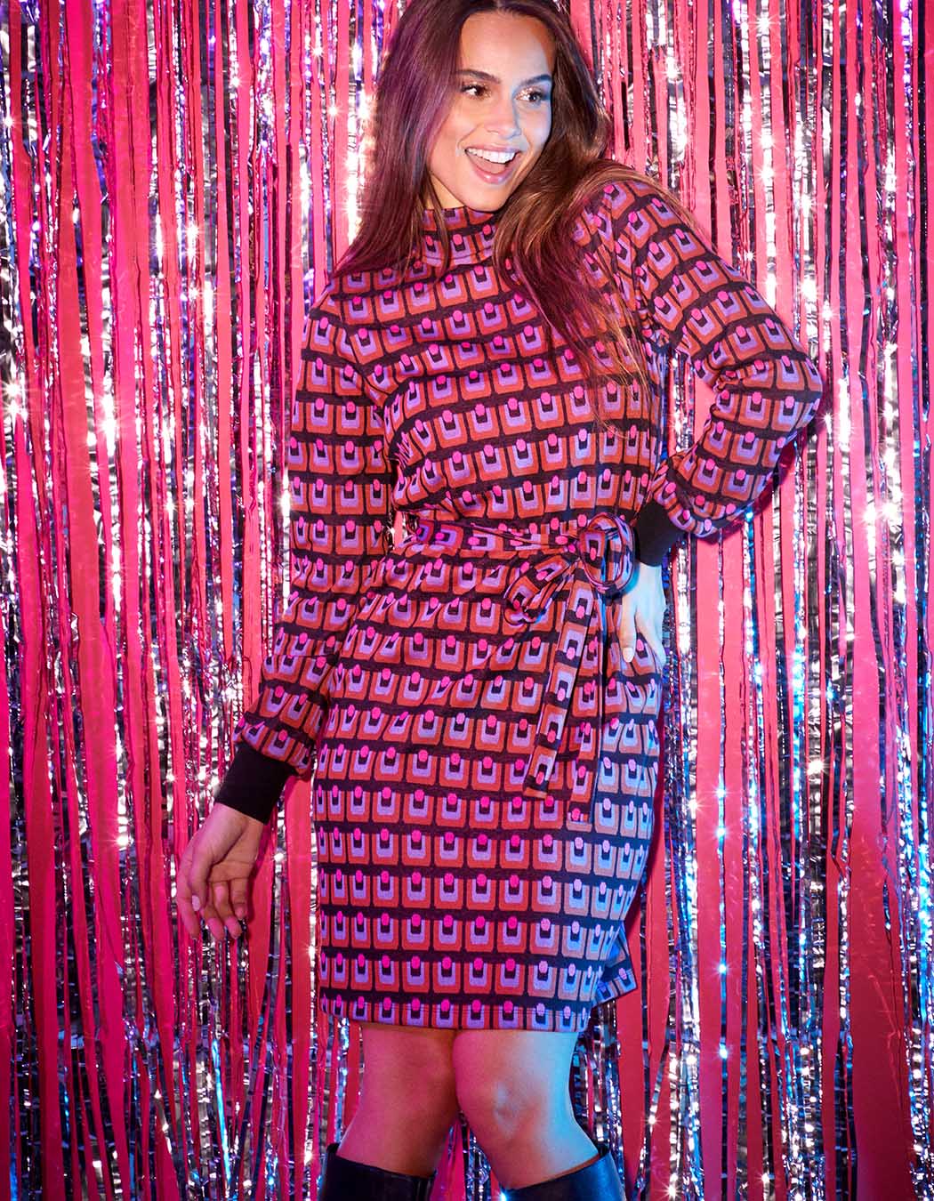 Robe en maille jacquard imprimée imprimé Princesse Nomade