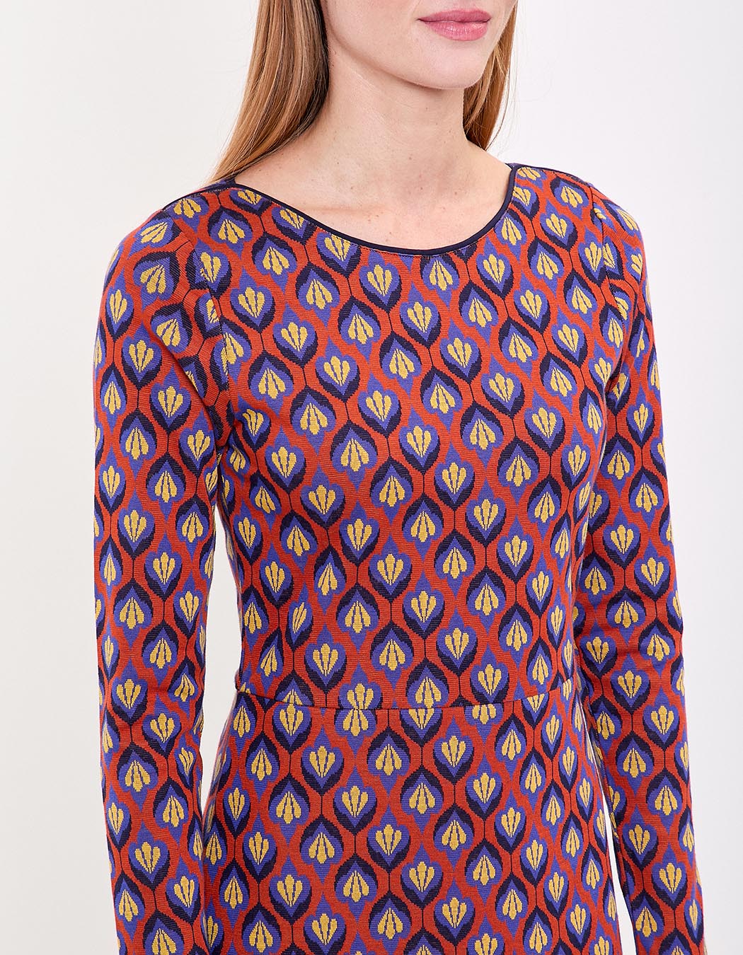 Robe ajustée maille jacquard bio imprimé Princesse Nomade