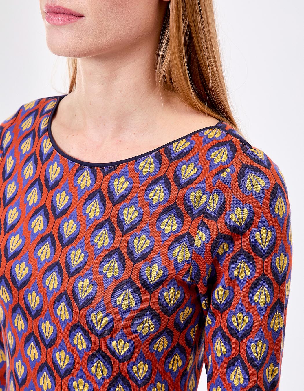 Robe ajustée maille jacquard bio imprimé Princesse Nomade