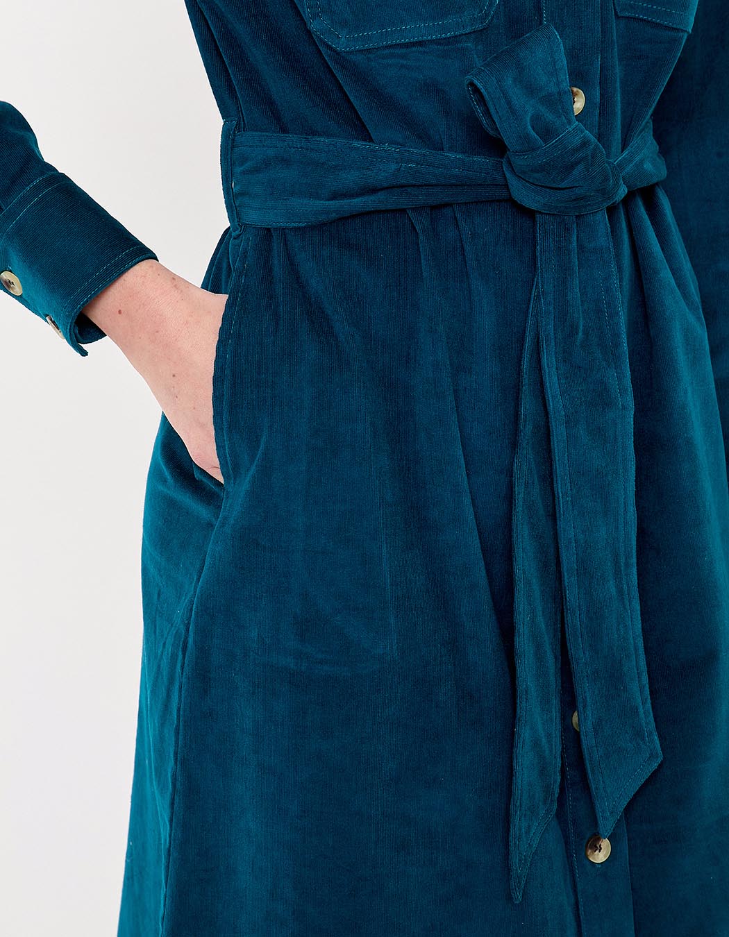 Robe midi chemisier velours stretch imprimé Princesse Nomade