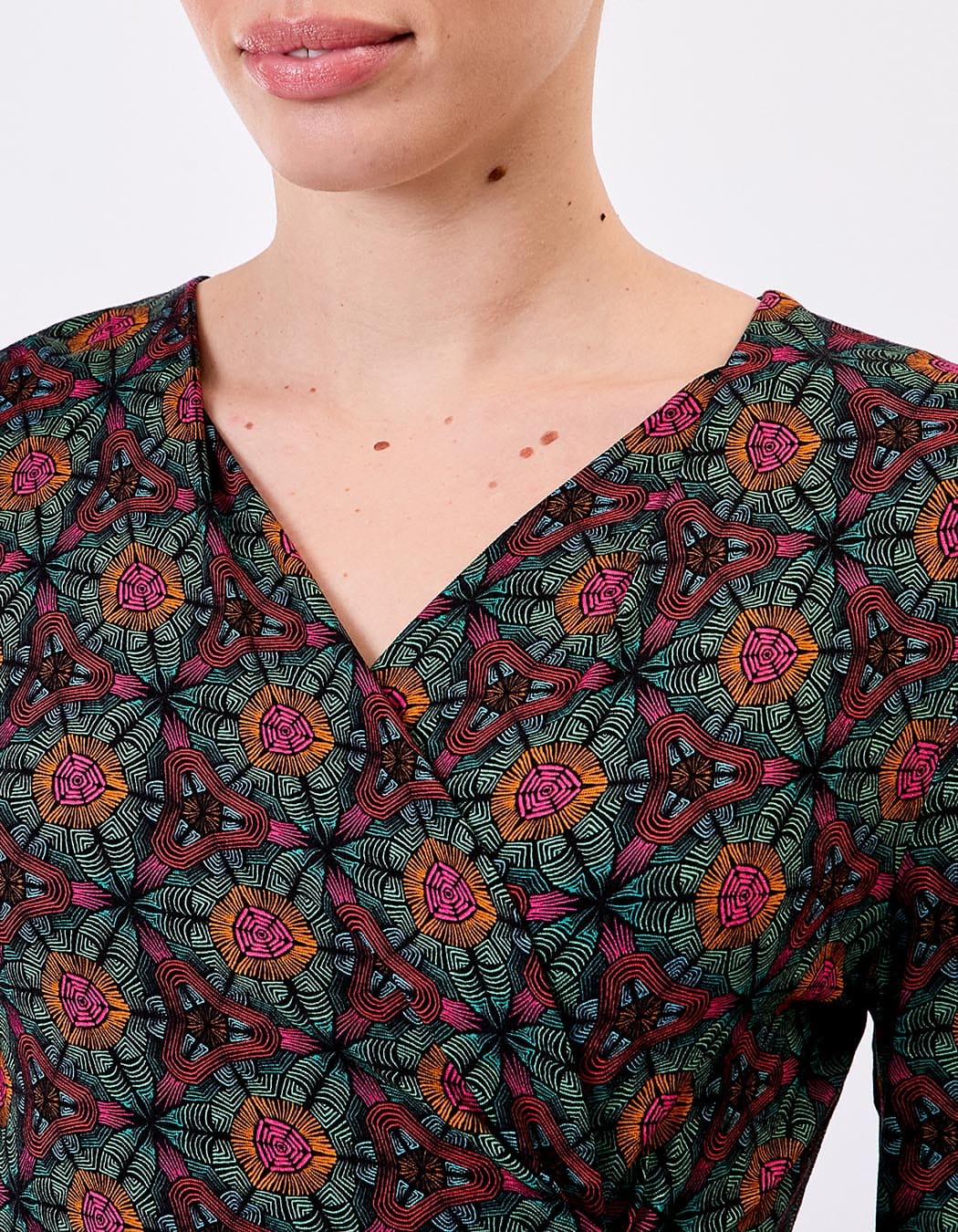 Robe maille fluide esprit portefeuille imprimé Princesse Nomade