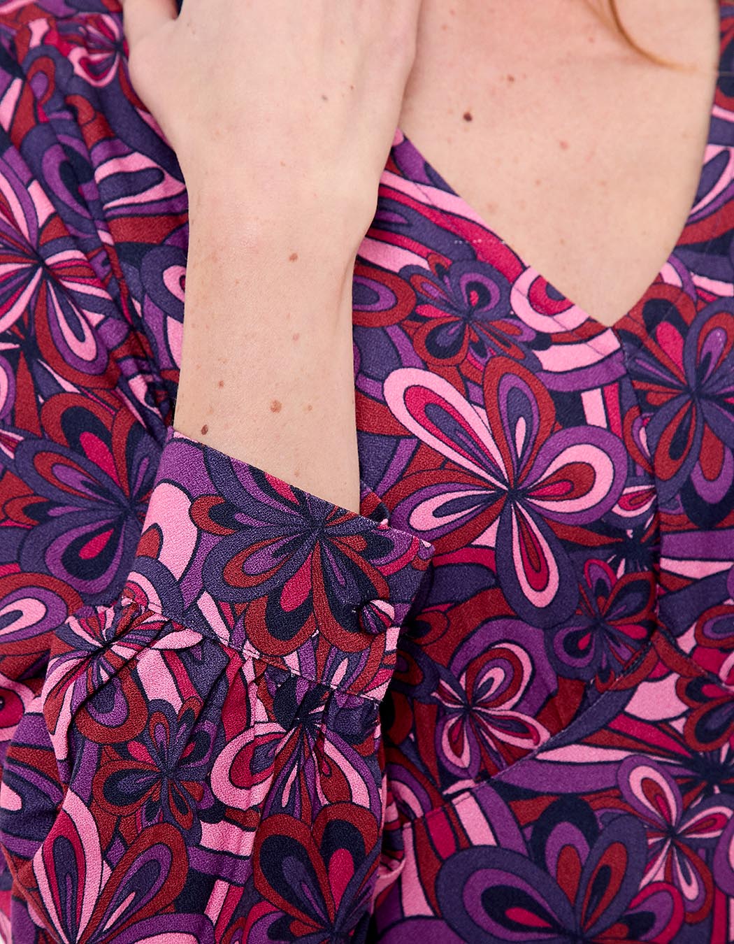 Robe fluide empire col V imprimé Princesse Nomade