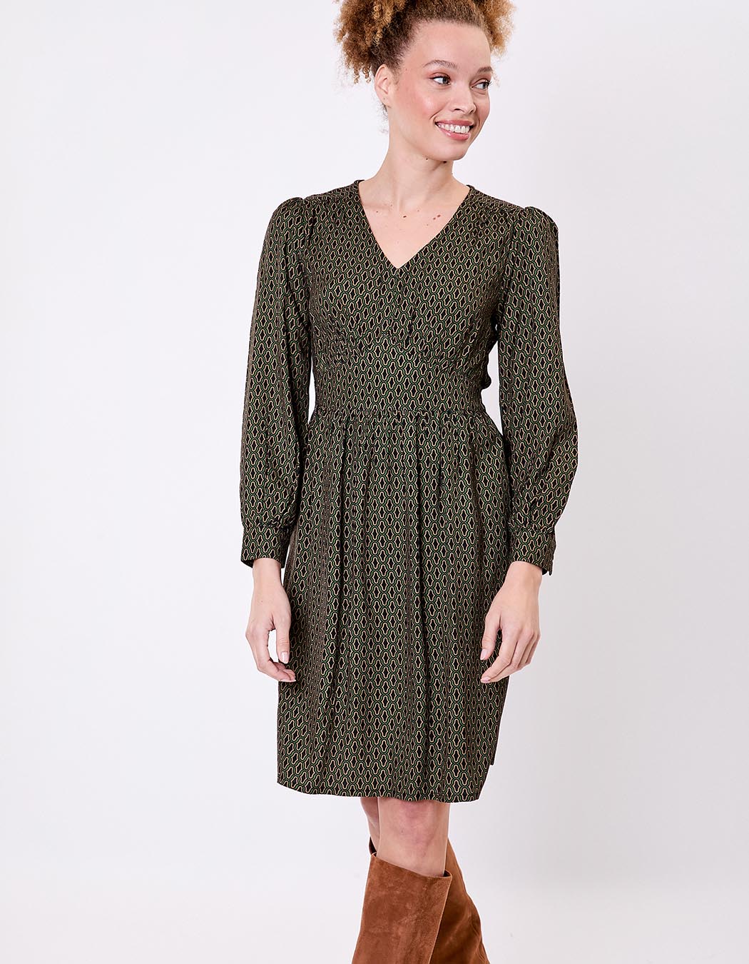 Robe fluide empire col V imprimé Princesse Nomade