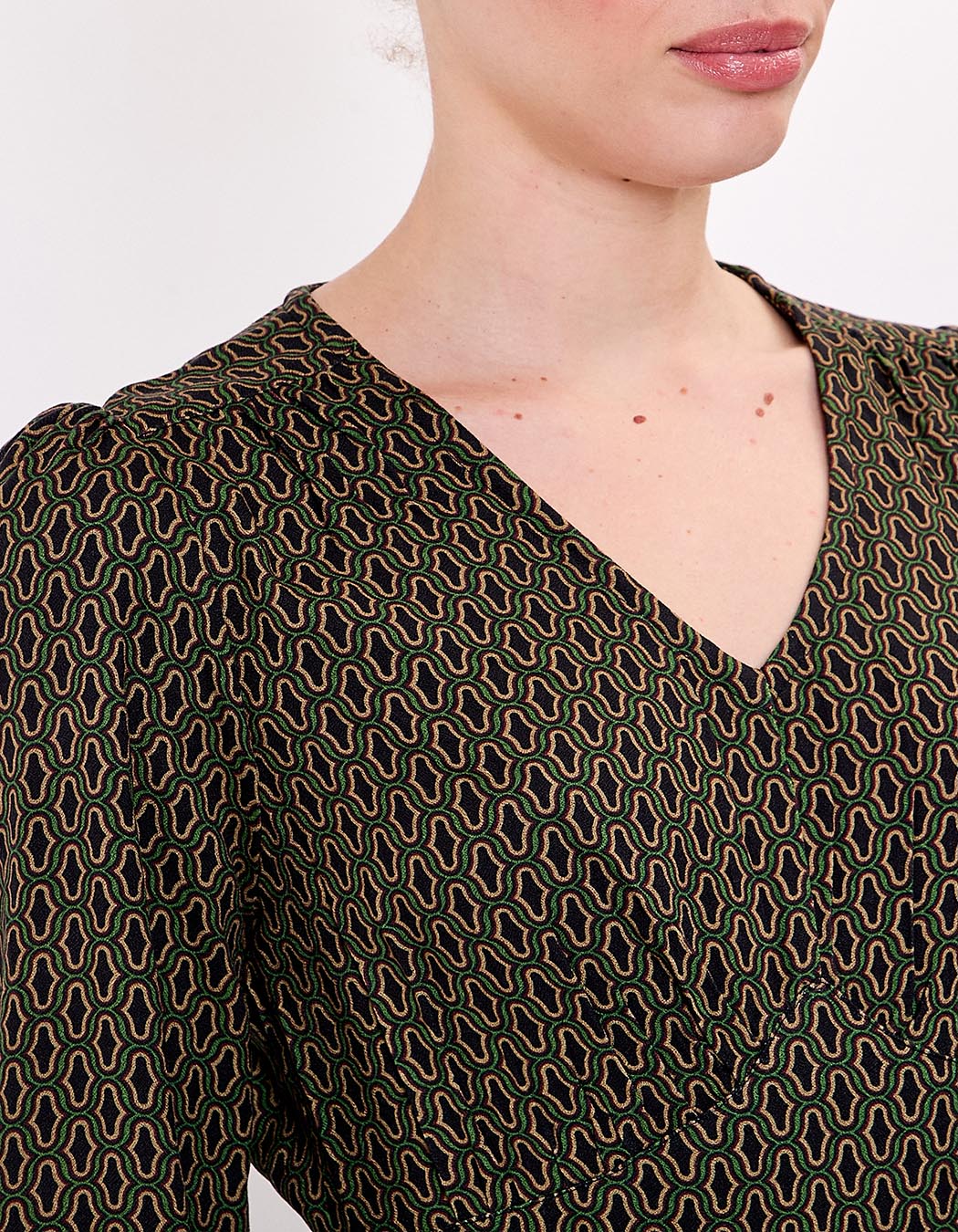 Robe fluide empire col V imprimé Princesse Nomade