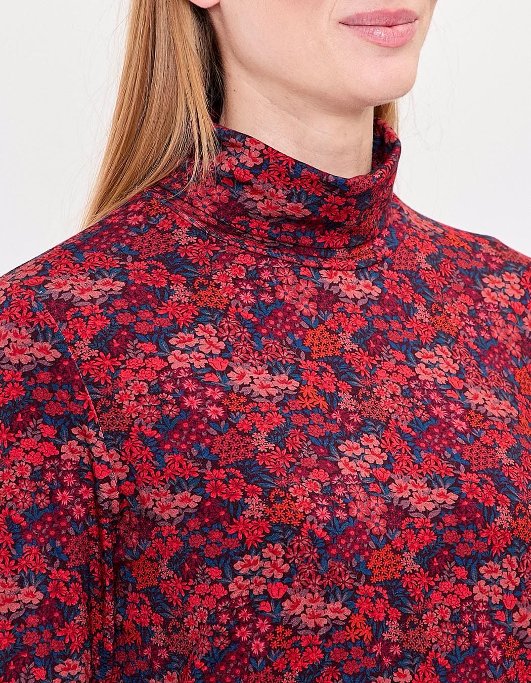 T-shirt maille fluide col roulé imprimé Princesse Nomade