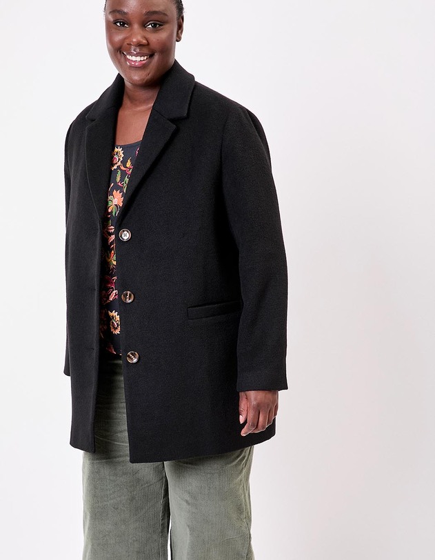 Manteau laine droit imprim&eacute; La Fianc&eacute;e
