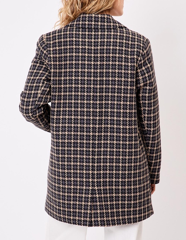 Manteau droit lainage imprim&eacute; La Fianc&eacute;e