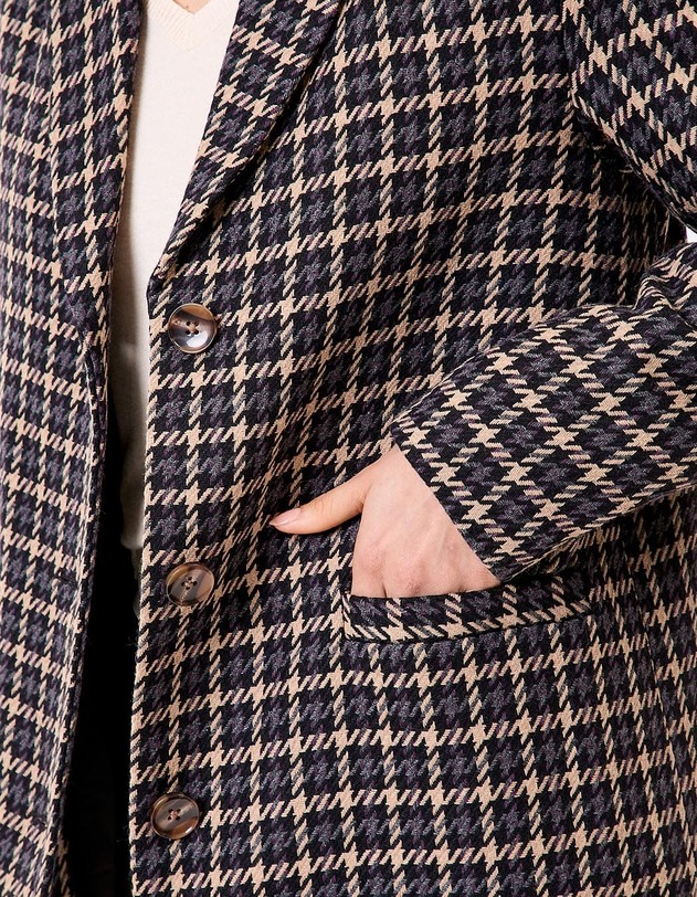 Manteau droit lainage imprim&eacute; La Fianc&eacute;e