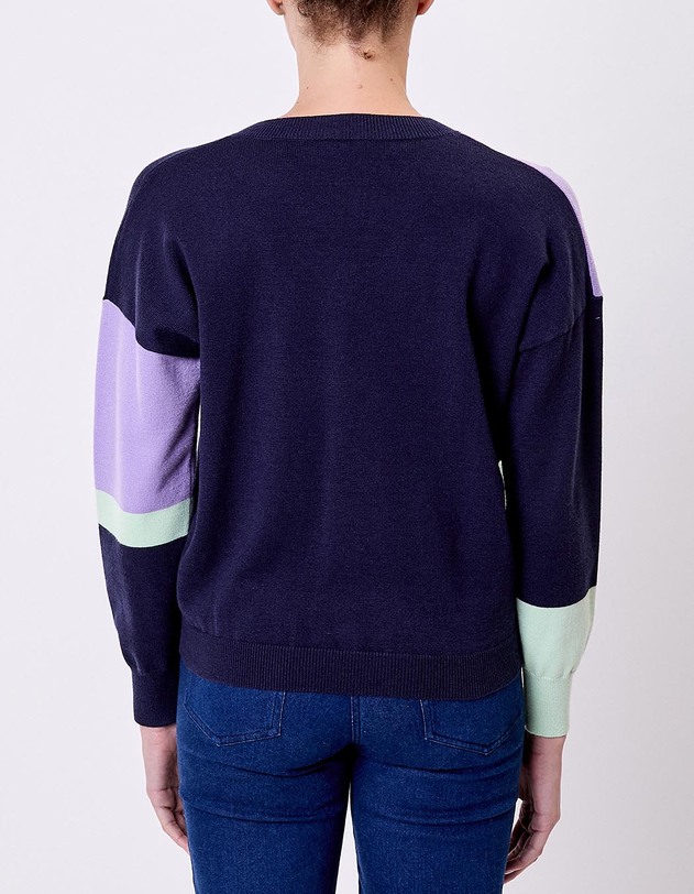 Pull tricot patchwork imprim&eacute; La Fianc&eacute;e