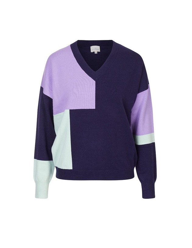 Pull tricot patchwork imprim&eacute; La Fianc&eacute;e