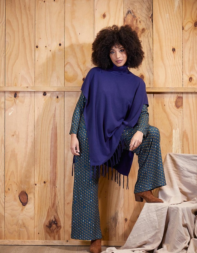 Pantalon large maille souple imprim&eacute; La Fianc&eacute;e