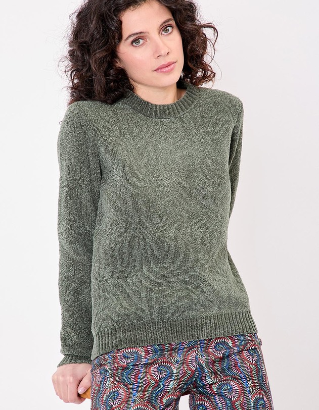 Pull maille duveteuse imprim&eacute; La Fianc&eacute;e
