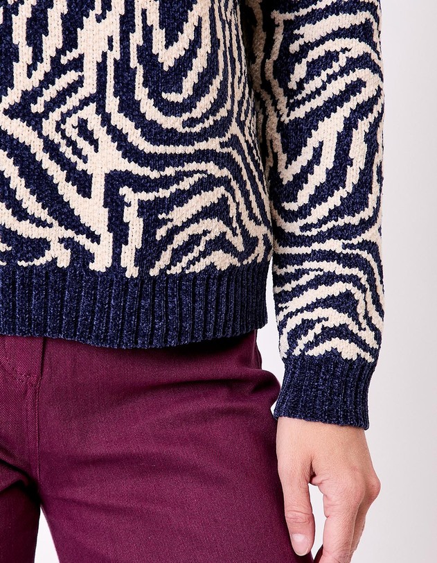 Pull maille duveteuse imprim&eacute; La Fianc&eacute;e
