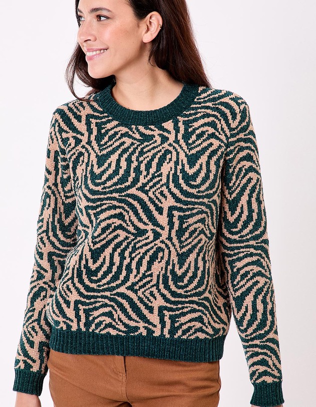 Pull maille duveteuse imprim&eacute; La Fianc&eacute;e