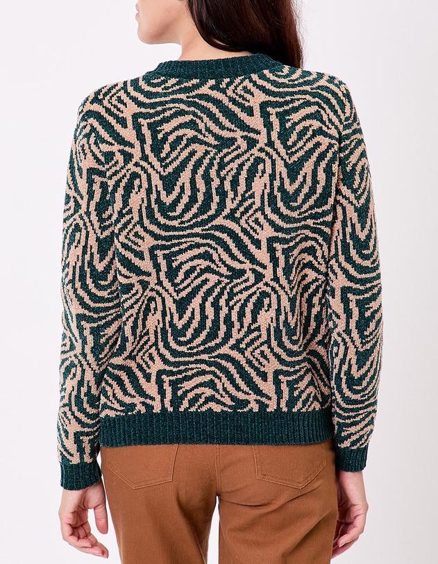 Pull maille duveteuse imprim&eacute; La Fianc&eacute;e
