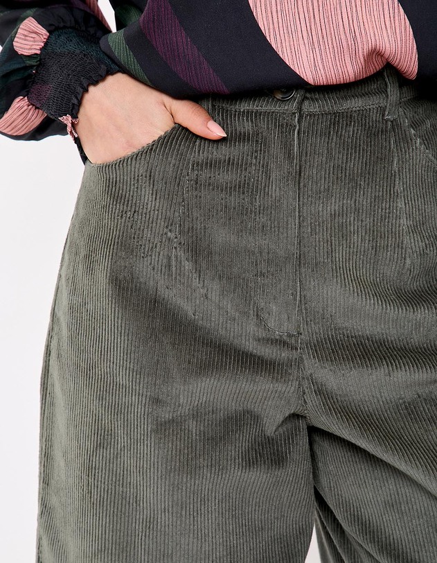 Pantalon velours large 7/8 imprim&eacute; La Fianc&eacute;e