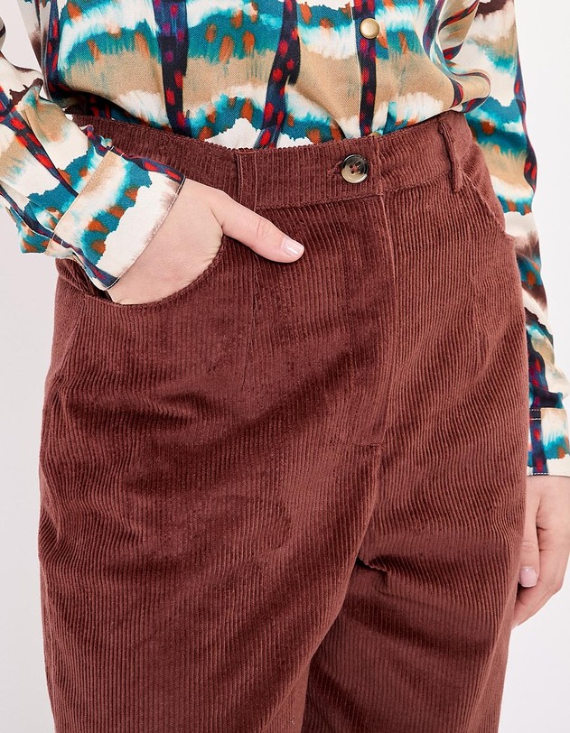Pantalon velours large 7/8 imprim&eacute; La Fianc&eacute;e
