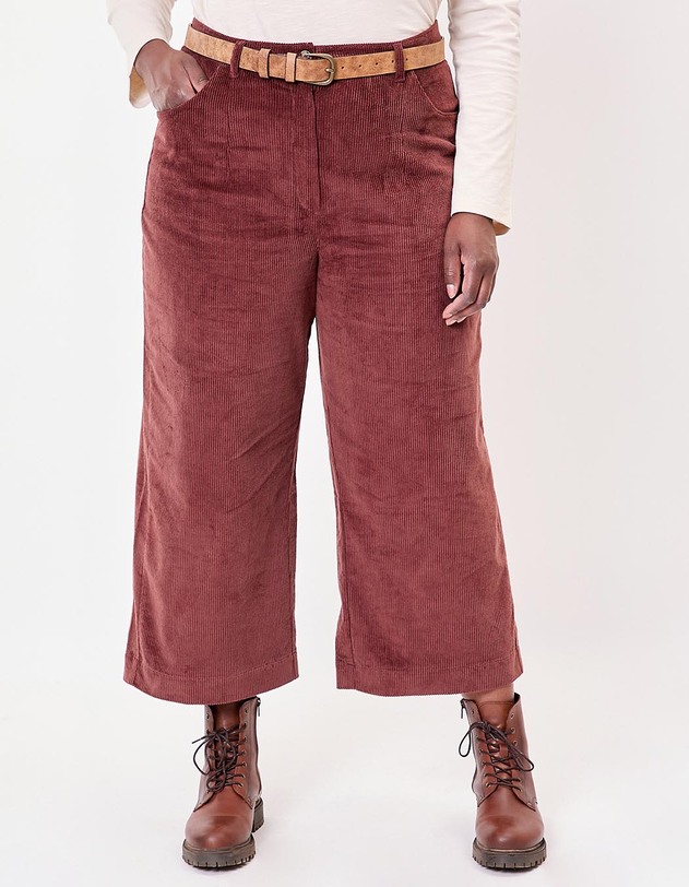 Pantalon velours large 7/8 imprim&eacute; La Fianc&eacute;e