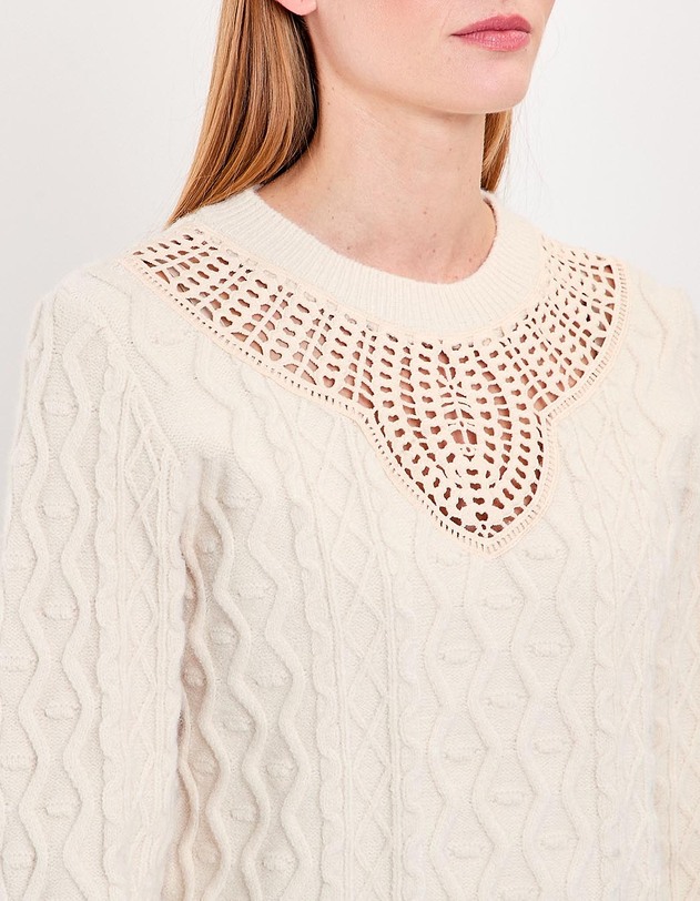 Pull maille brod&eacute;e imprim&eacute; La Fianc&eacute;e