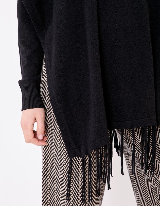 Poncho maille col roul&eacute; imprim&eacute; La Fianc&eacute;e