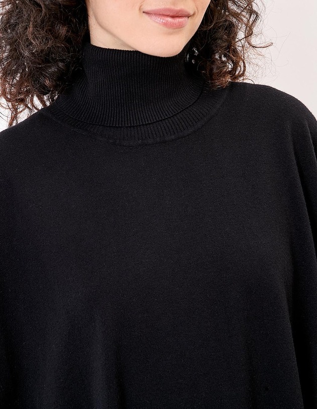 Poncho maille col roul&eacute; imprim&eacute; La Fianc&eacute;e