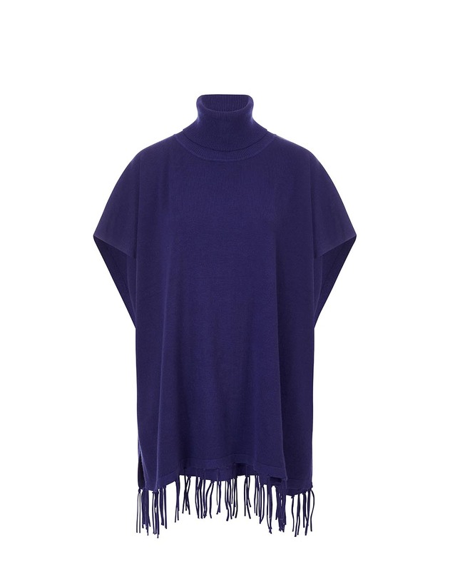 Poncho maille col roul&eacute; imprim&eacute; La Fianc&eacute;e