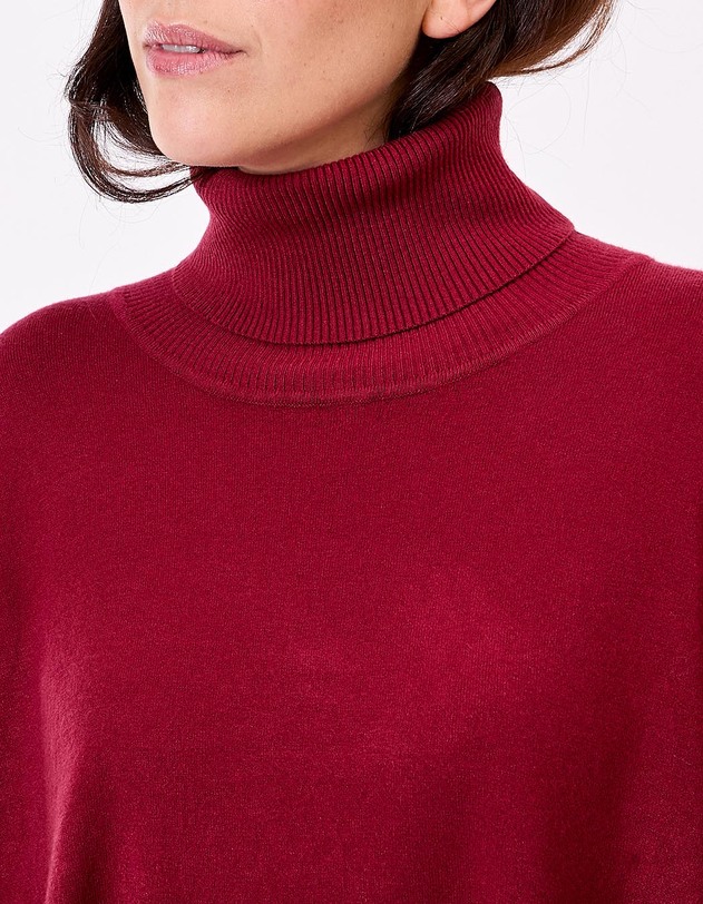 Poncho maille col roul&eacute; imprim&eacute; La Fianc&eacute;e