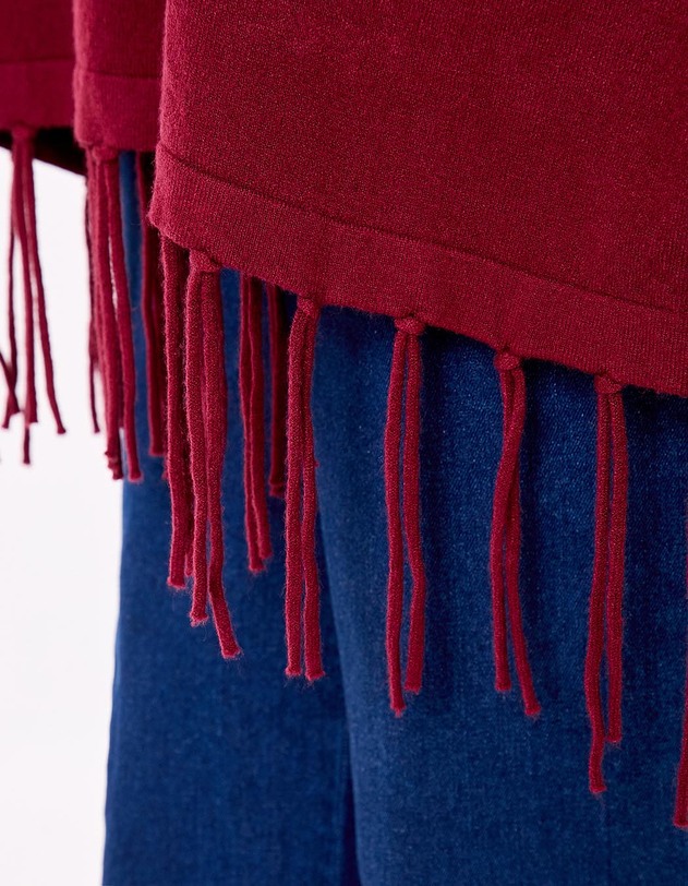 Poncho maille col roul&eacute; imprim&eacute; La Fianc&eacute;e