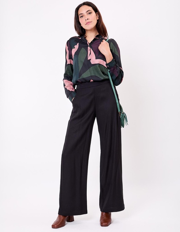 Pantalon large fluide imprim&eacute; La Fianc&eacute;e