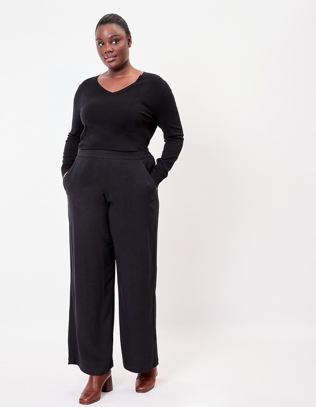 Pantalon large fluide imprim&eacute; La Fianc&eacute;e