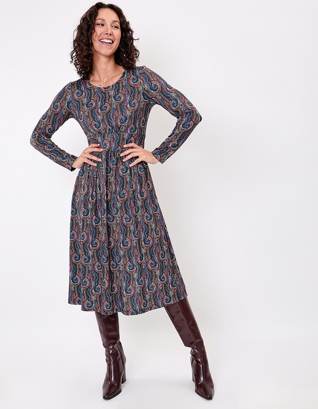 Robe midi maille imprim&eacute; La Fianc&eacute;e