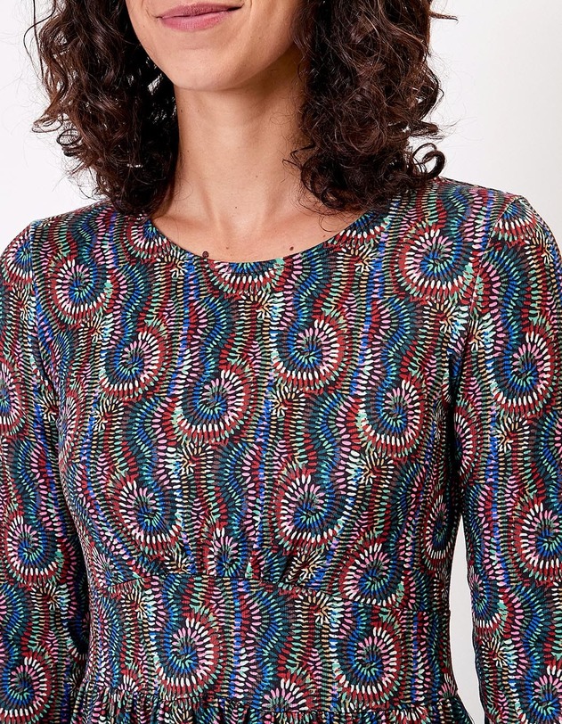 Robe midi maille imprim&eacute; La Fianc&eacute;e