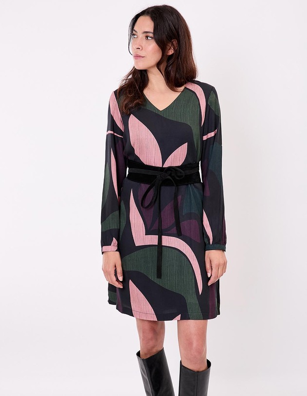 Robe fluide &eacute;vas&eacute;e imprim&eacute; La Fianc&eacute;e