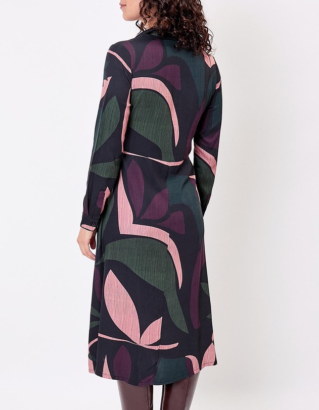 Robe chemise midi fluide &agrave; nouer imprim&eacute; La Fianc&eacute;e