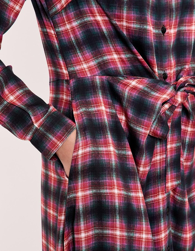 Robe chemise midi fluide &agrave; nouer imprim&eacute; La Fianc&eacute;e
