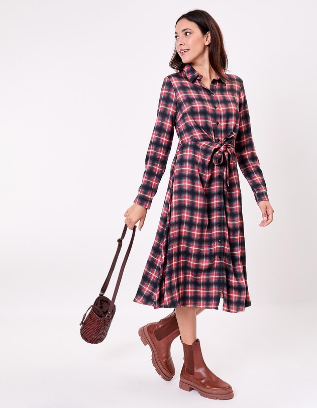 Robe chemise midi fluide &agrave; nouer imprim&eacute; La Fianc&eacute;e